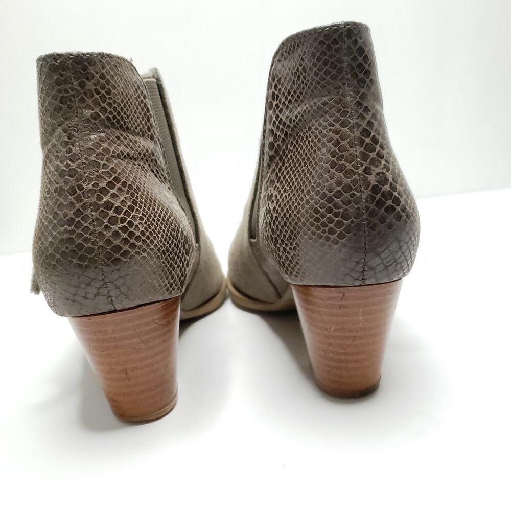 Vionic Upright Anne Ankle Boots Suede Comfort Snakeskin Embossed Women 6.5 - Picture 4 of 11